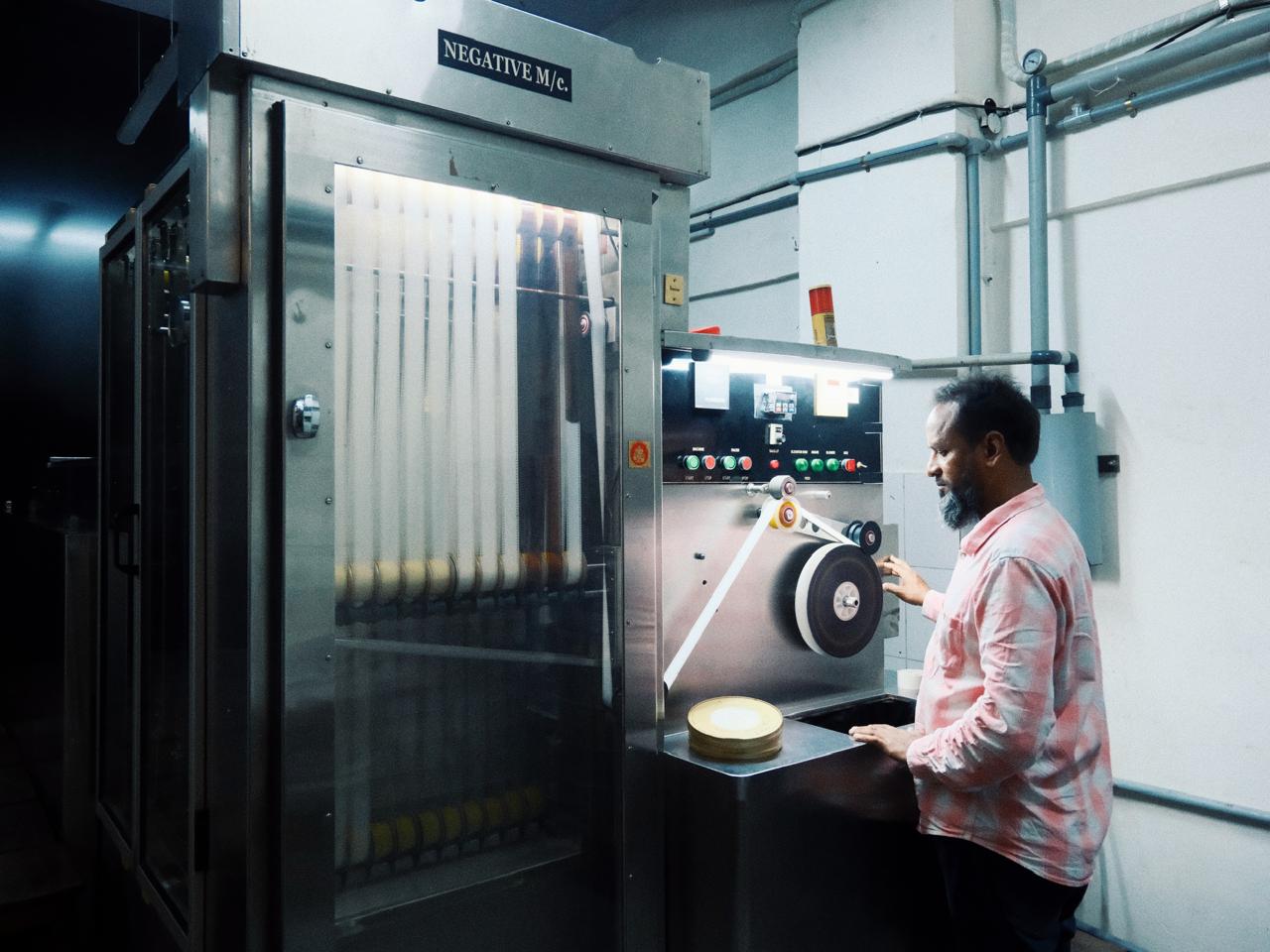 Operating the motion picture film processor at Monsoon Colour Lab